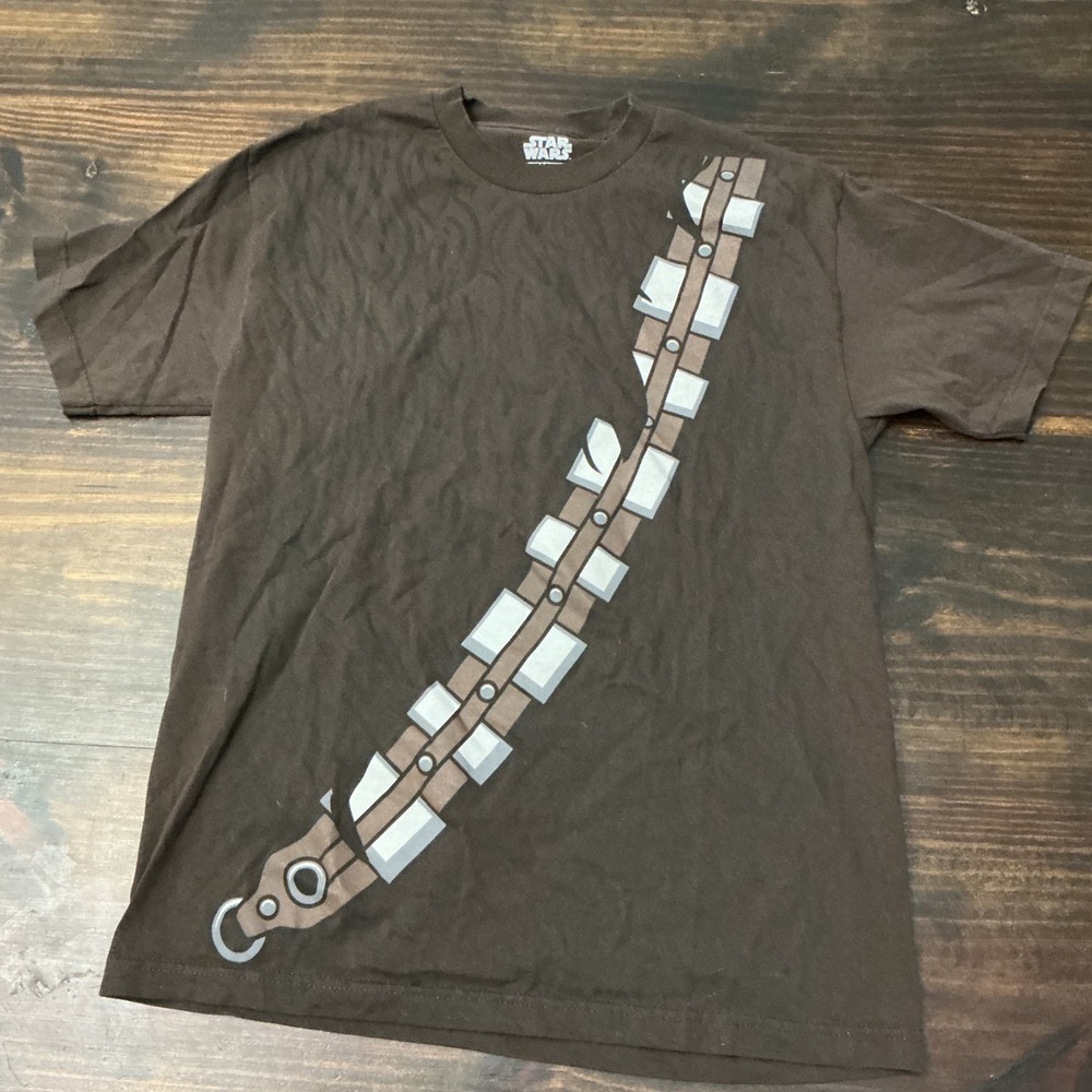Star Wars Chewbacca Bandolier Graphic T-Shirt Costume Mens Large Brown 2014